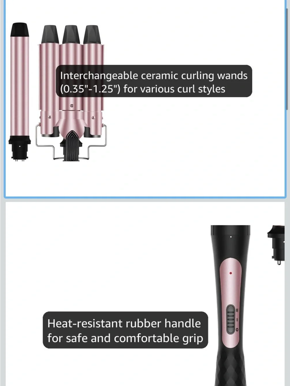 Multi-Piece Rose Gold Hair Styling Set with Interchangeable Barrels